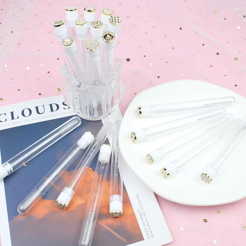SenRocc 20pcs Mascara Wands Tube Reusable Lash Brush Golden Metal Tube Eyelash Brush Tubes Spoolies Lash Extension Brushes Applicators Makeup Tools (Golden Metal-MIX) - Image 5